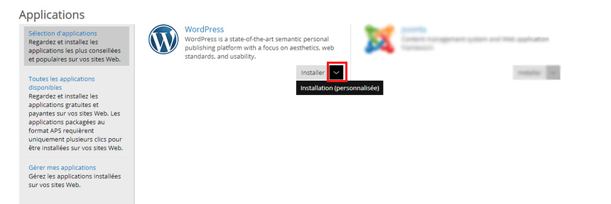 Installer Wordpress personnalisé