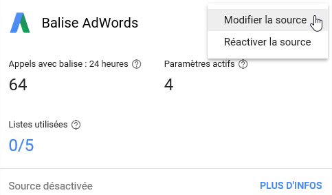 balise google adwords