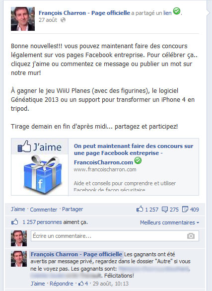 Concours Page Facebook