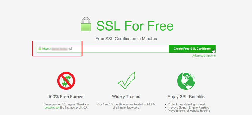 Create Free SSL Certificate