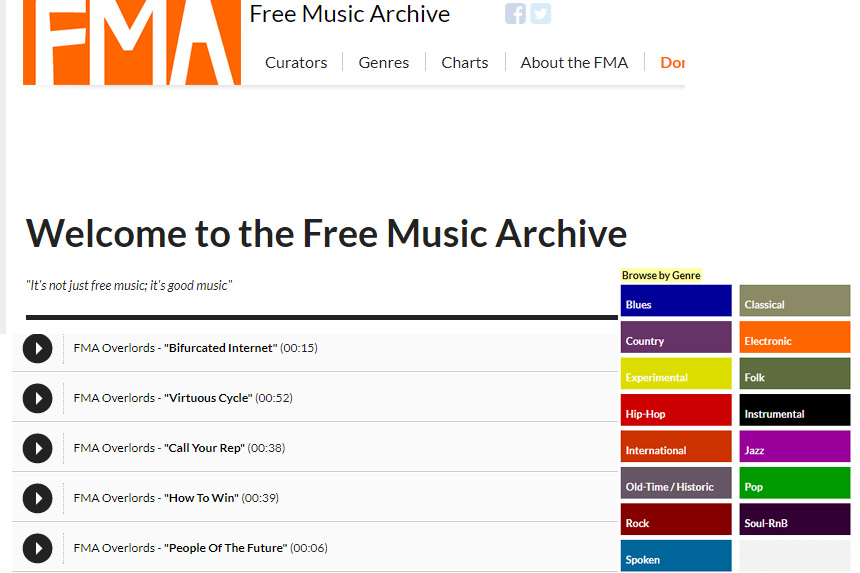 Site Free Music Archive