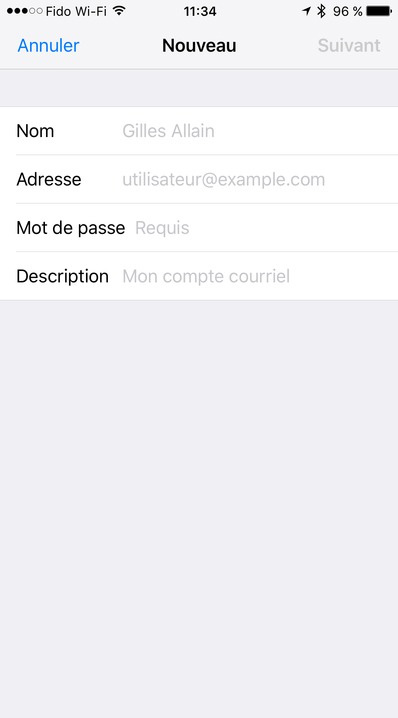 Mail iPhone Courriel