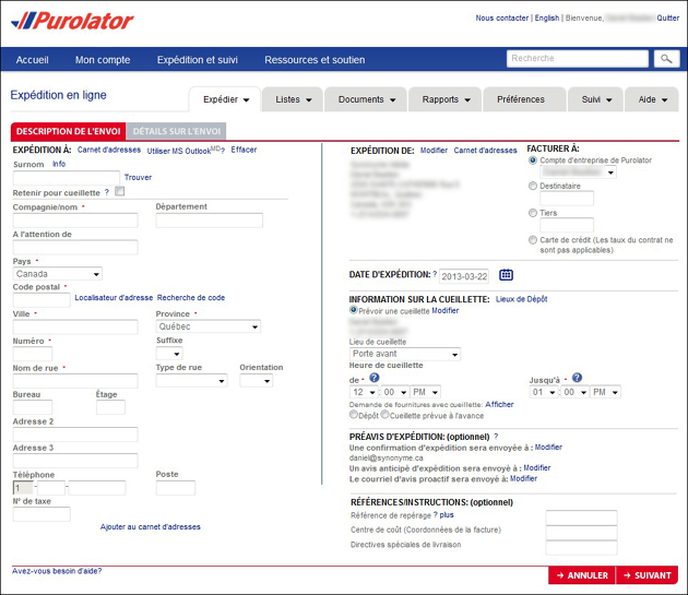 Effectuer Un Envoi Avec Purolator - Zone Votresite.ca