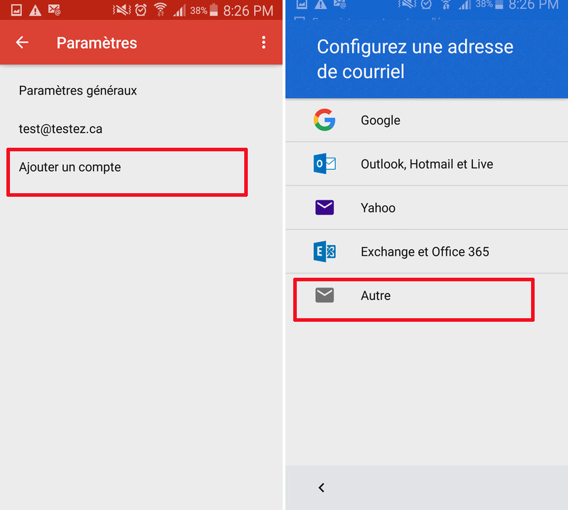 Configurez votre adresse courriel dans l'application Gmail pour Android -  Zone 